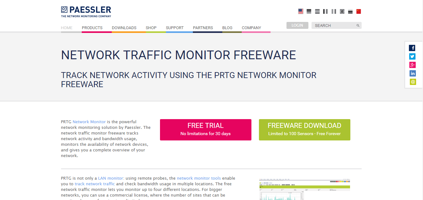 PRTG Network Monitor Freeware for Windows 10/7/8