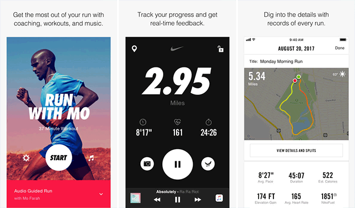 Nike+ Run Club iphone and apple watch running app