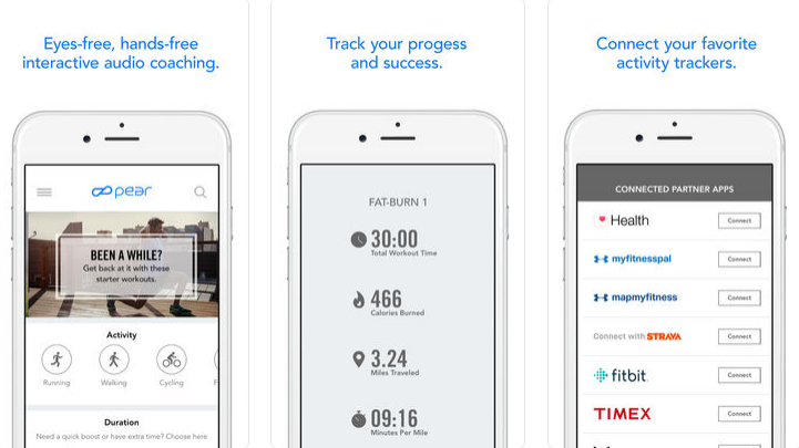 PEAR Personal Coach running app for iphone and apple watch