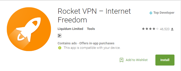 Rocket VPN Apps for Android