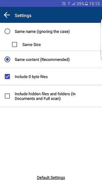 Duplicate Files Fixer Scan Filters