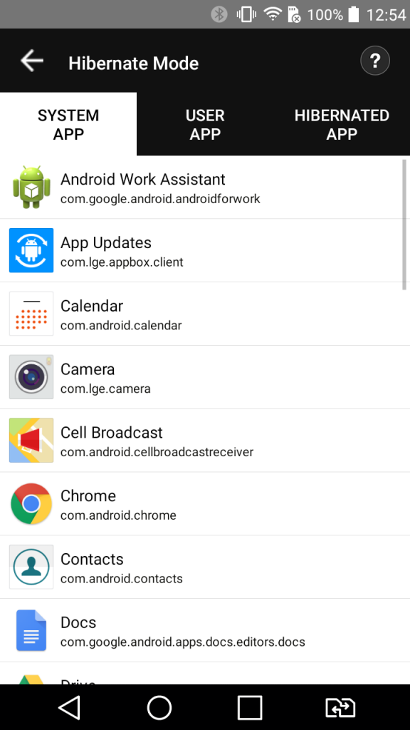 Hibernate for clean android device