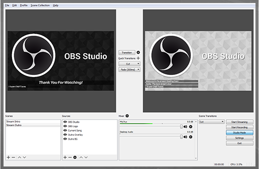 Open Broadcast Software for Game Recording