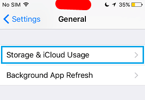 storage icloud usage tab iphone