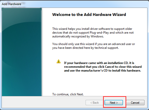 Add Hardware Wizard Windows