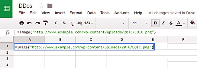 Use Google Spreadsheet to DDos an IP or Website