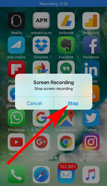 Stop iPhone Recording Screen