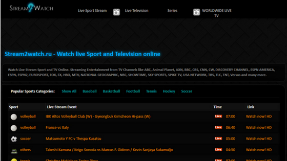 stream2watch free sports streaming sites