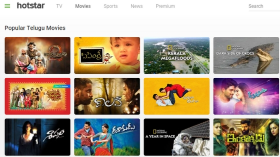 Hotstar - Site to watch telugu movie online