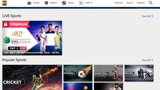 Sony Sports - Free Sports Streaming Sites