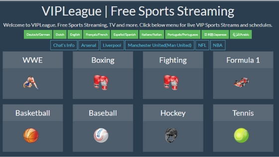 VIP League - Free Sports Streaming Websites