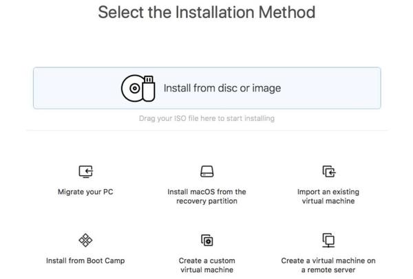 select installation method