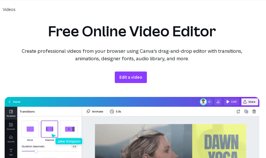 canva free online video editor