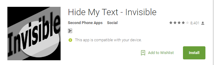Hide My Text Invisible for Android Phone