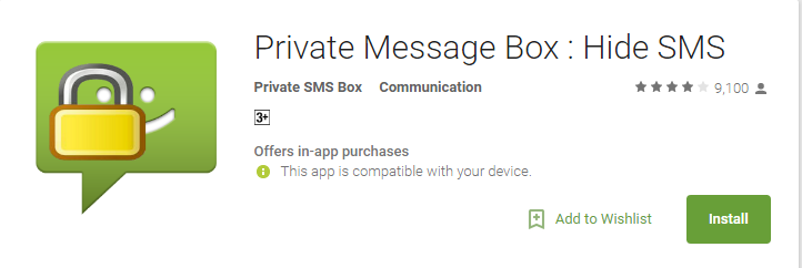 Private Message Box for Hide Private Text Messages Android App