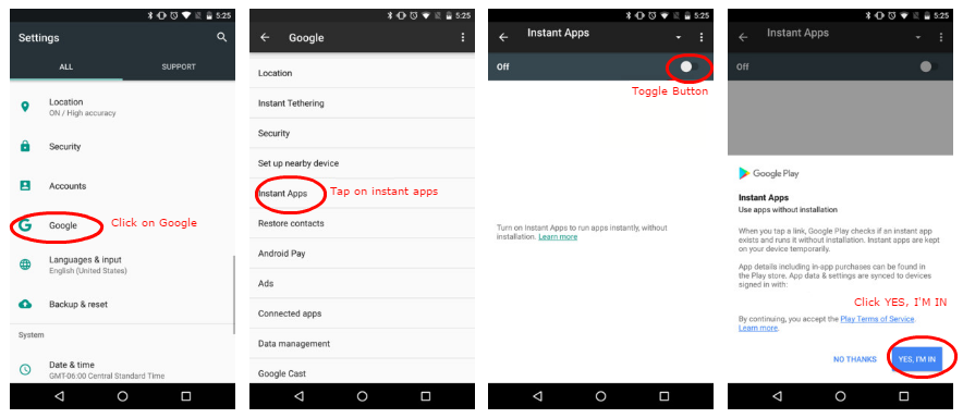 Enabling Android Instant Apps