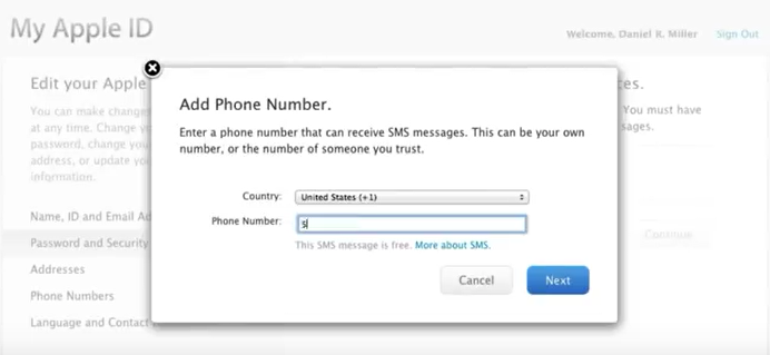 two step mobile number verification for apple id image