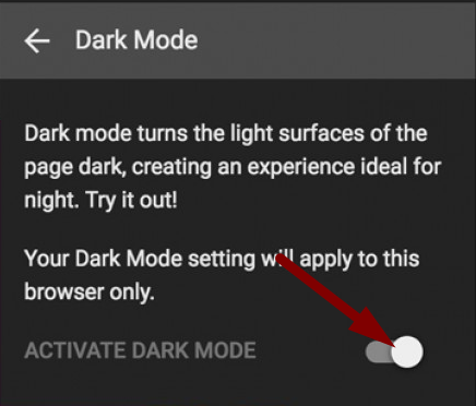 dark mode youtube screenshot