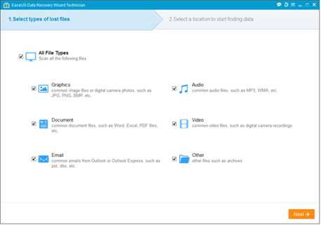 EaseUS free Data Recovery Wizard tool