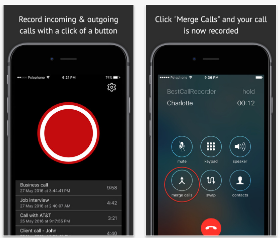 incoming call recording in iphone