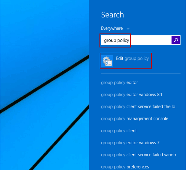 Local Group Policy Editor windows 10 through Search image