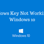 Windows Key Not Working on Windows 10