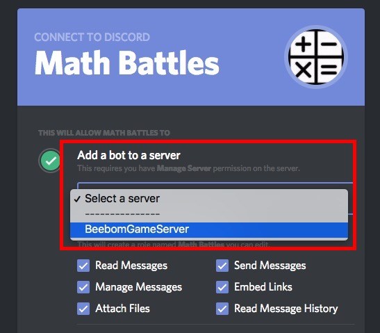 select the server