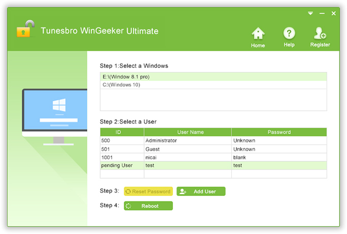 TunesBro WinGeeker Ultimate password reset software