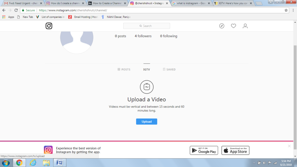 upload video on igtv