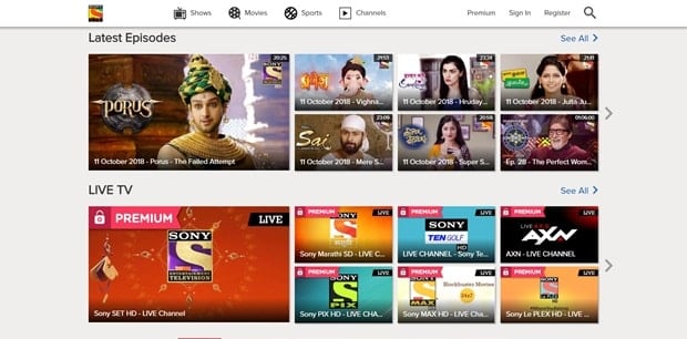 SonyLiv - Free Telugu Movie Streaming Site