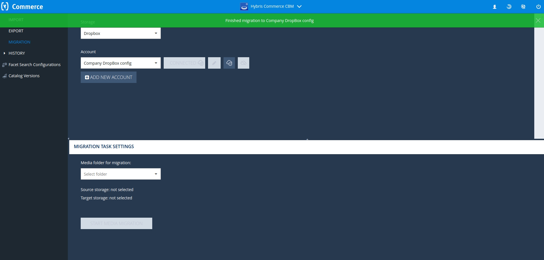 The successful media migration process completion