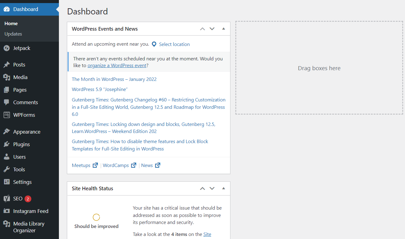 WordPress Dashboard